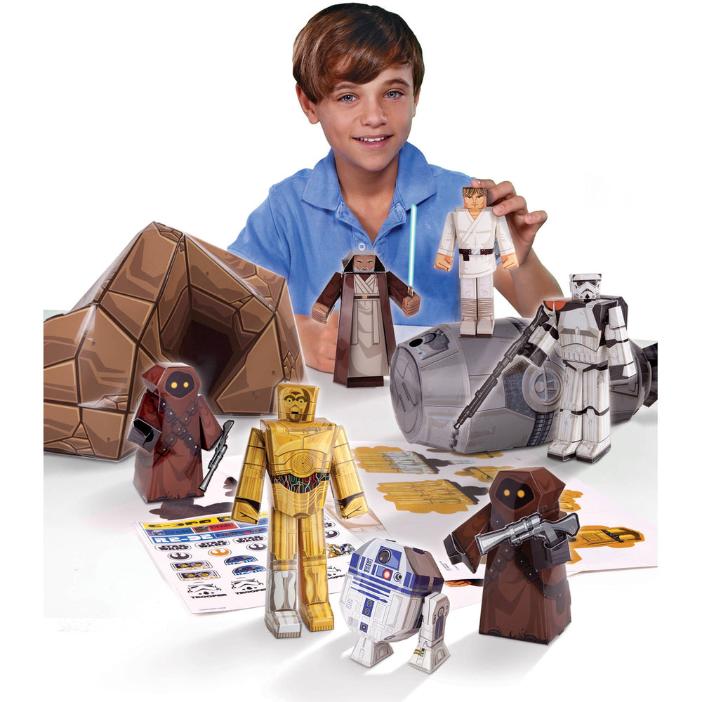 Star Wars Tatooine Droid Builder Paper Craft Kit with Iconic Characters