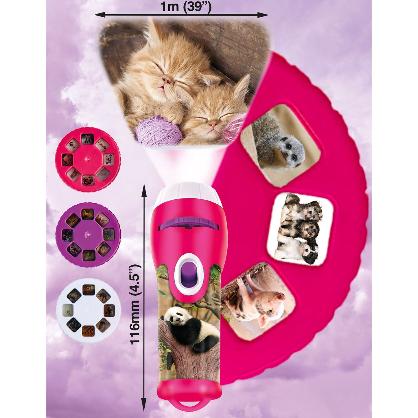 Brainstorm Toys Cute & Cuddly Animal Torch & Projector - Multicolored