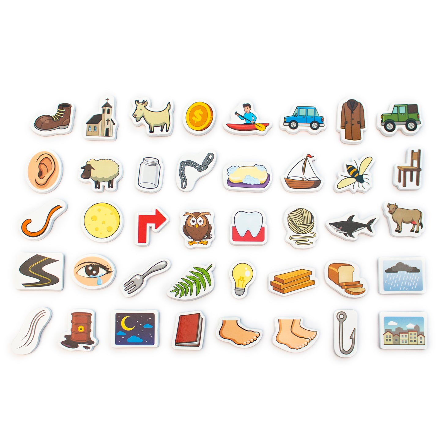 Junior Learning Vowel Objects Educational Set with colorful magnetic foam learning pieces