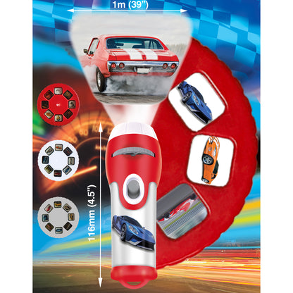 Brainstorm Toys Fast Cars Torch & Projector - Compact LED, Colorful Imagery - Age 3+