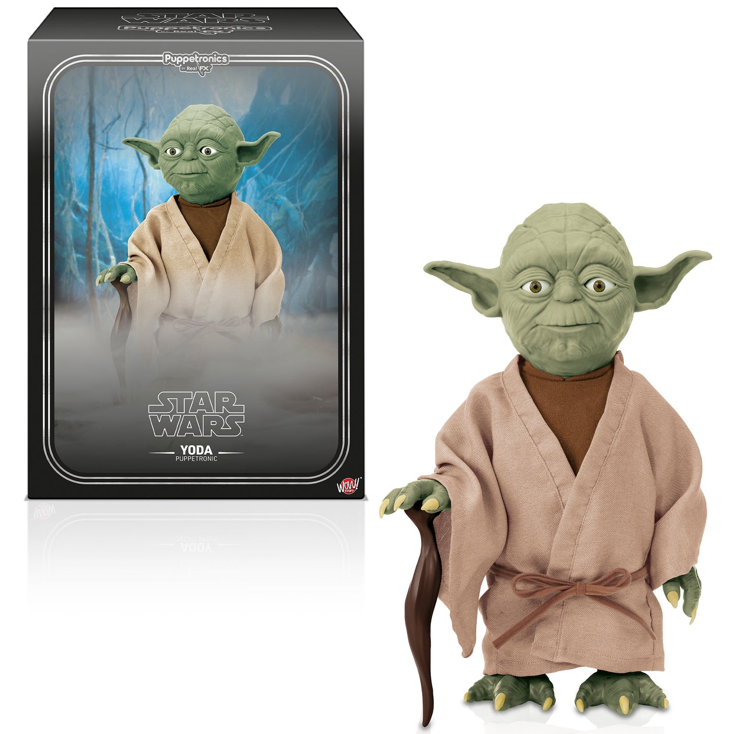 Star Wars Yoda Puppetronics interactive puppet toy with beige robe