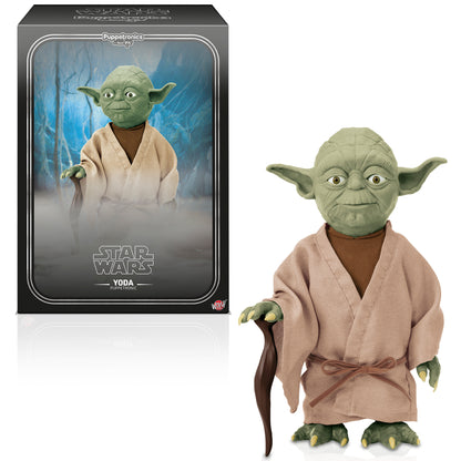 Star Wars Yoda Puppetronics interactive puppet toy with beige robe