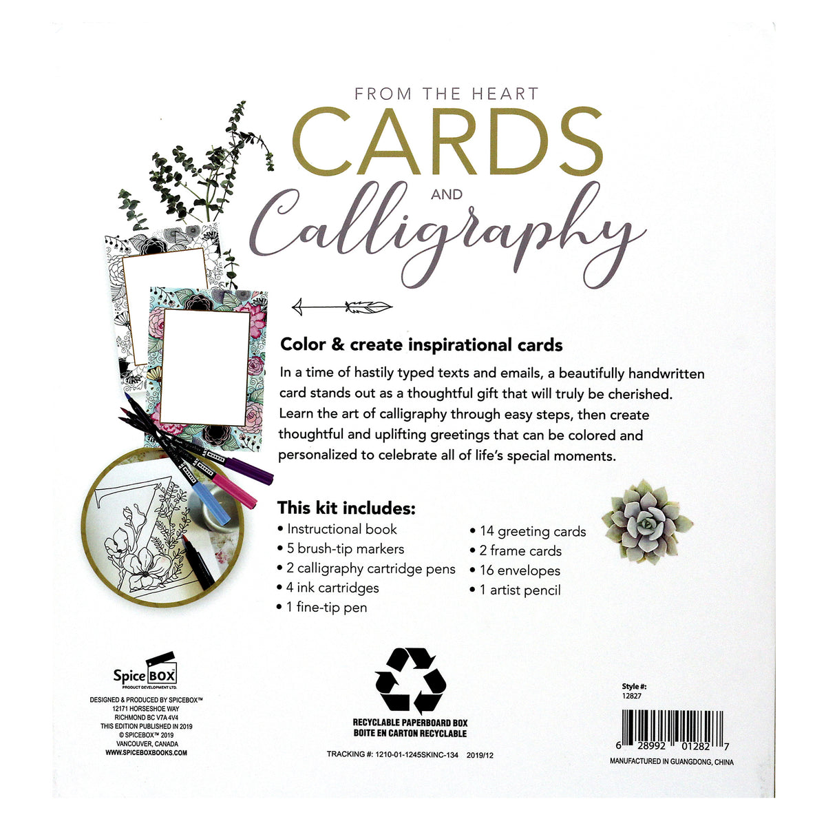 Sketch Plus Cards & Calligraphy kit with instructional book, markers, pens, greeting cards, and envelopes for creatin...