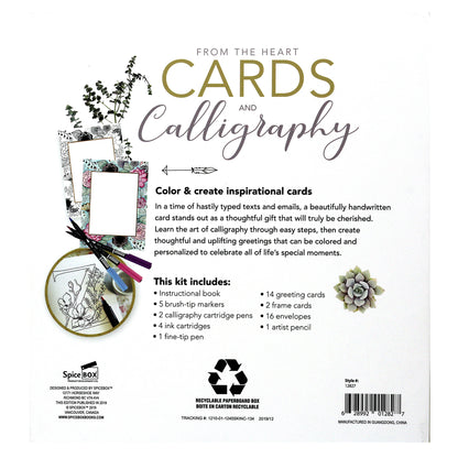 Sketch Plus Cards & Calligraphy kit with instructional book, markers, pens, greeting cards, and envelopes for creatin...