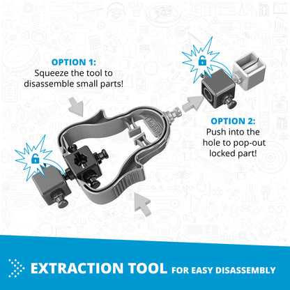 Engino Creative Builder extraction tool for disassembling small parts, gray and black