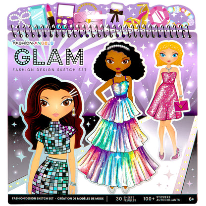Fashion Angels Glam Fashion Design Sketch Set - Activity Kit for Kids 6+