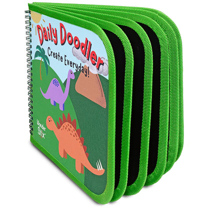 The Pencil Grip Daily Doodler Dino-Themed Reusable Activity Book with Wonder Stix