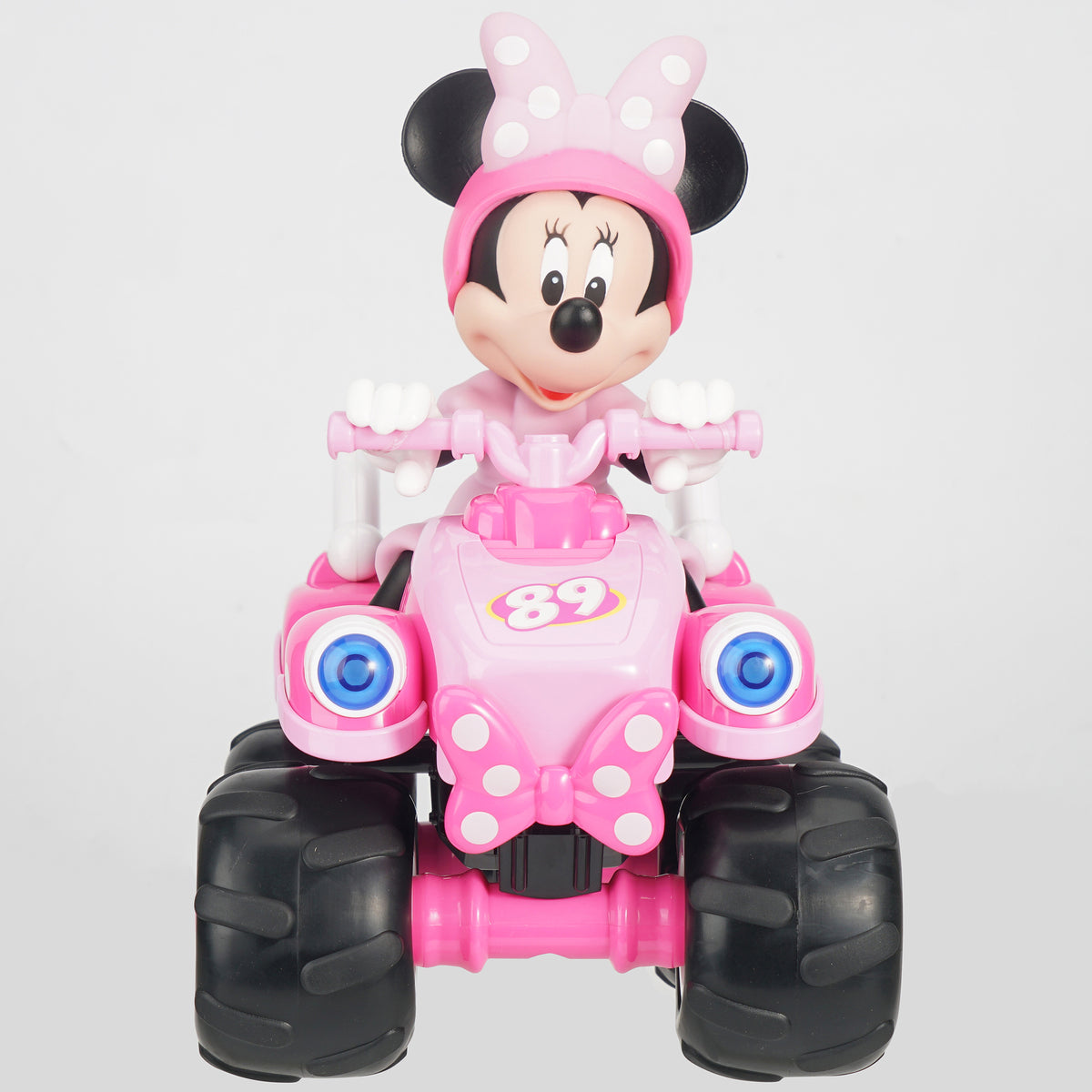 Disney Jr. Minnie Mouse 7.5" R/C ATV 4 Wheeler in pink with light-up headlights and remote control