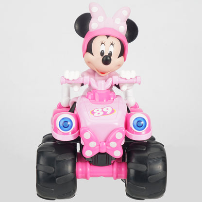 Disney Jr. Minnie Mouse 7.5" R/C ATV 4 Wheeler in pink with light-up headlights and remote control
