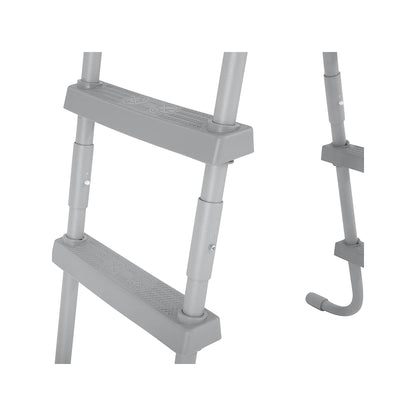 Bestway: 52" Steel Above Ground Swimming Pool Ladder No-Slip Steps