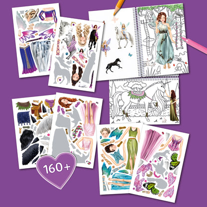 Color & Sticker Fun Elves book with 160+ stickers, coloring pages, and spiral binding