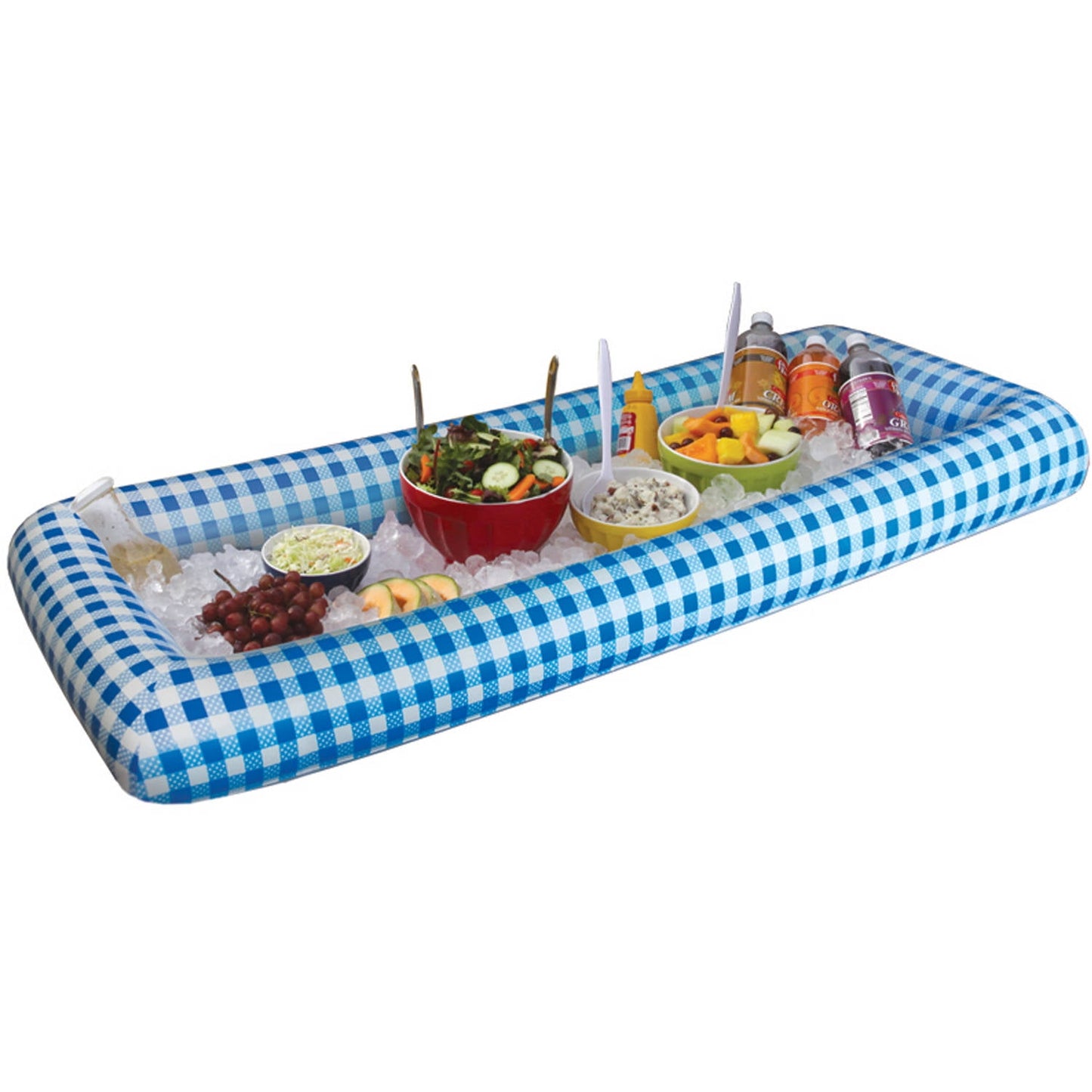 Bigmouth Inc Blue Gingham Inflatable Buffet Cooler
