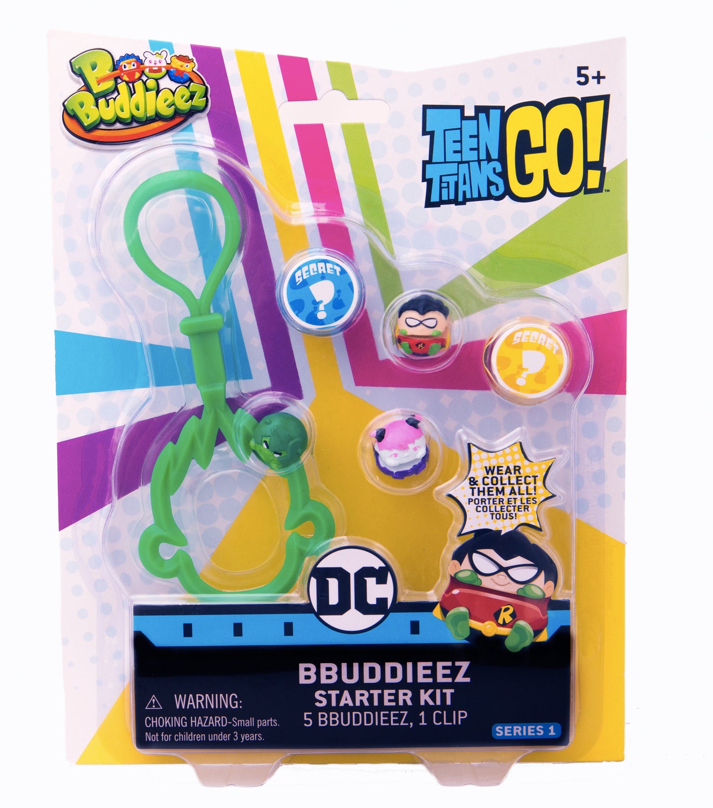Bbuddieez DC Teen Titans Go! Collectible Band & Clips Set - 5 Characters