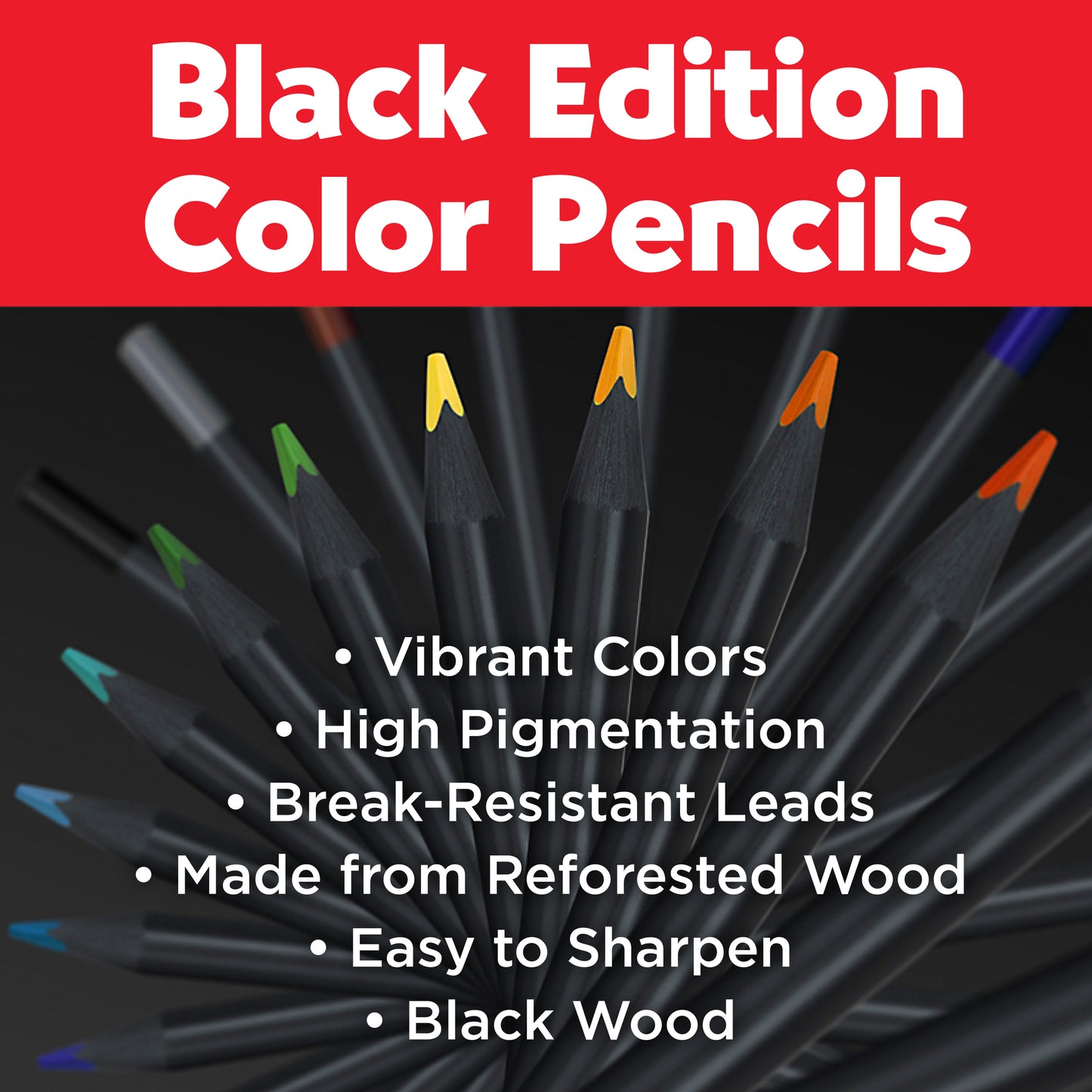 Faber-Castell Black Edition 50 Color Pencils - Art Set