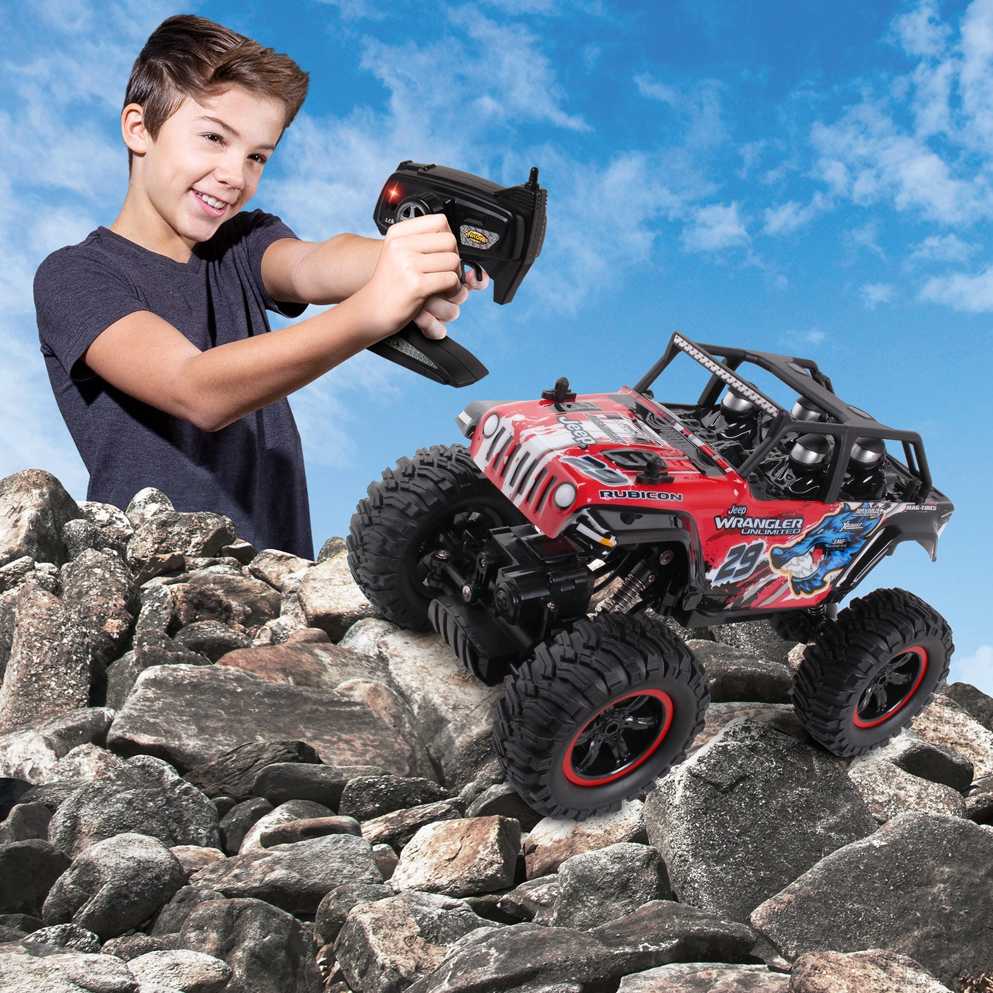 Mean Machines Radio Control 1:16 Jeep Wrangler Unlimited Rock Crawler - Black