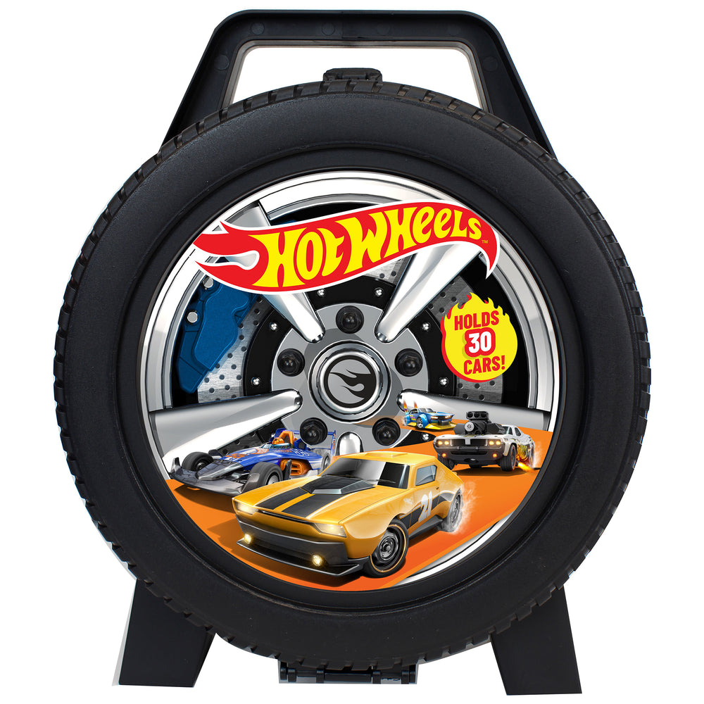 Mattel Hot Wheels 30-Car Portable Storage Case – Wheel-Shaped 1:64 Scale Organizer
