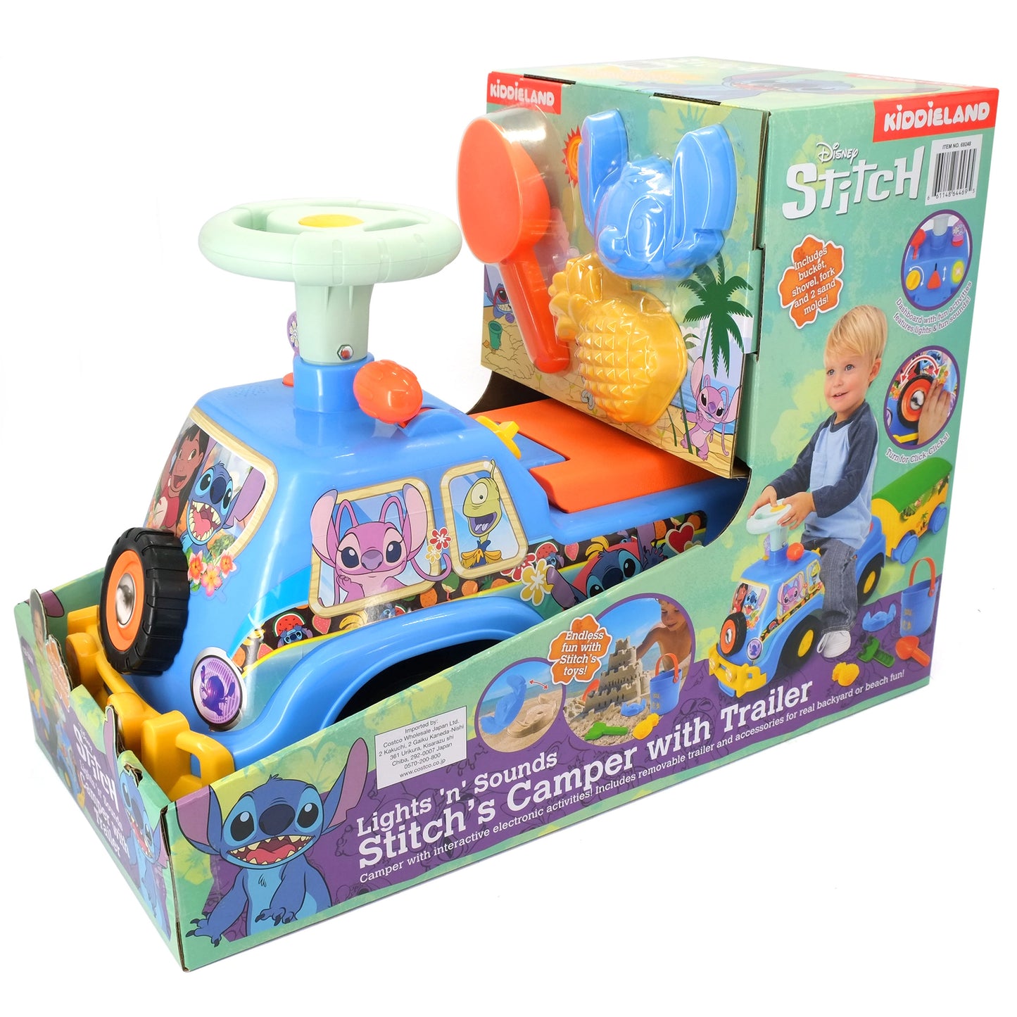 Kiddieland - Disney Stitch Lights N' Sounds Camper - Foot-To-Floor Ride-On