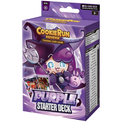 CookieRun Braverse Purple Starter Deck TCG - 60 Card Trading Card Game Set