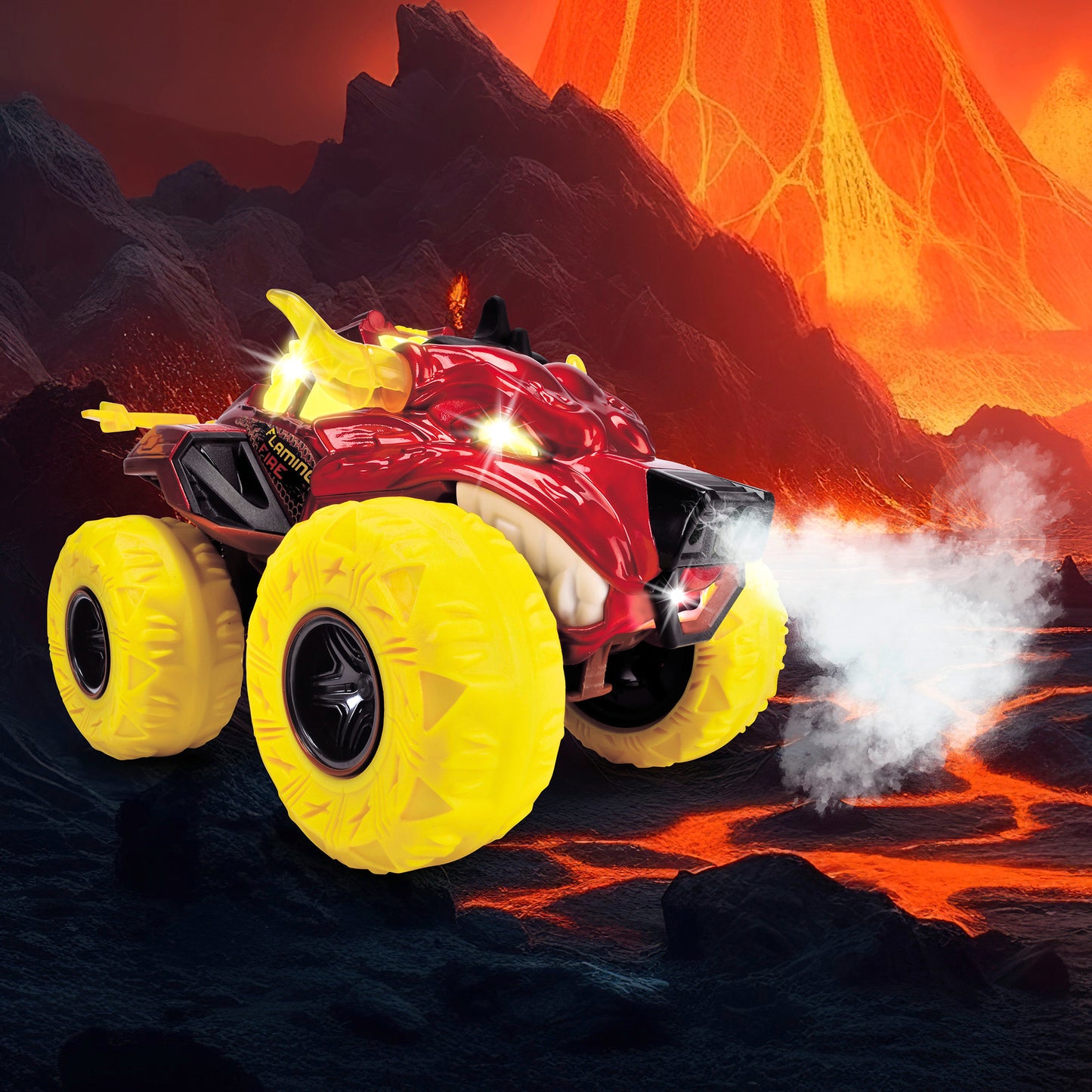 Dickie Toys Monster Fire Truck with Steam, Lights & Sounds - 9.8"