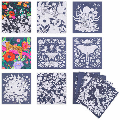 Marker Color By Number: Whimsical Botanicals activity set with colorful design sheets
