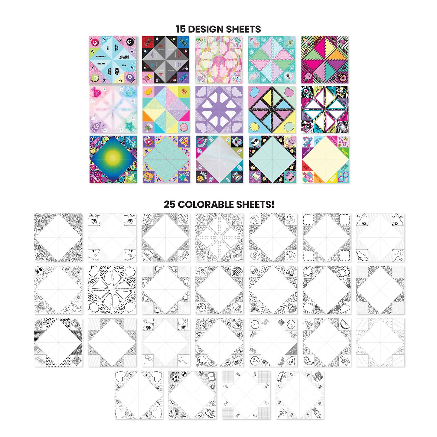 Creative Kids Secret Message Fortune Teller Portfolio - Art and Craft Kit