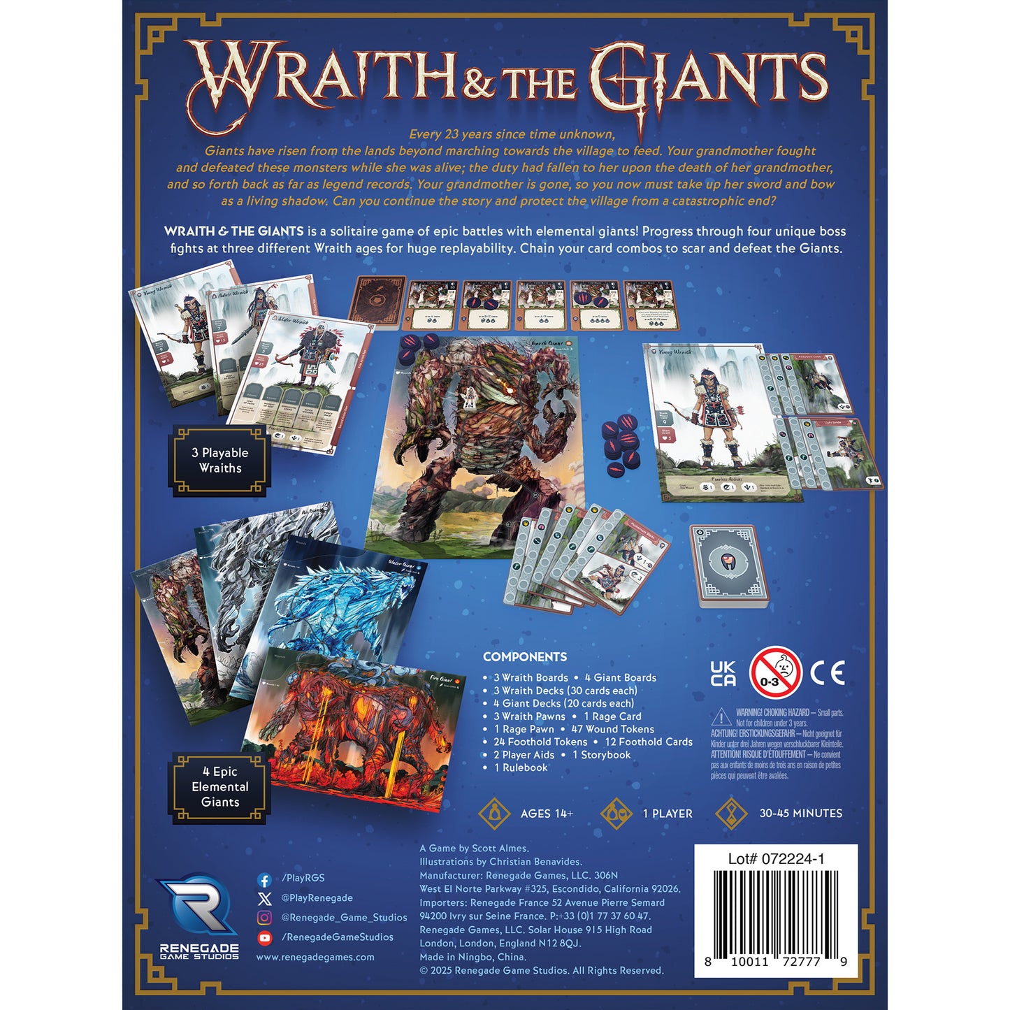 Renegade Games Wraith & The Giants Solo Hero Series Game