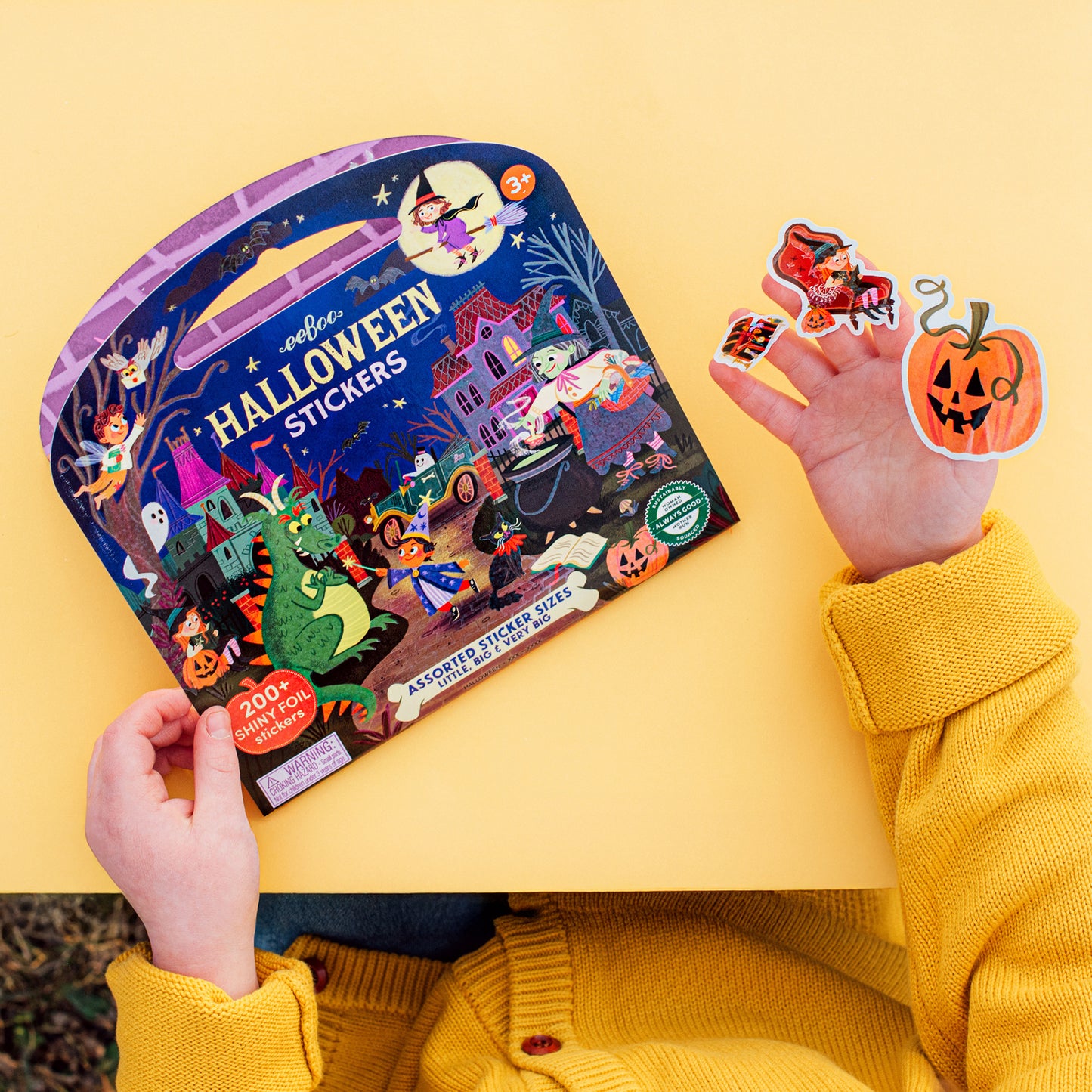 eeBoo Halloween Shiny Foil Sticker Book - 200+ Rainbow Foil Stickers