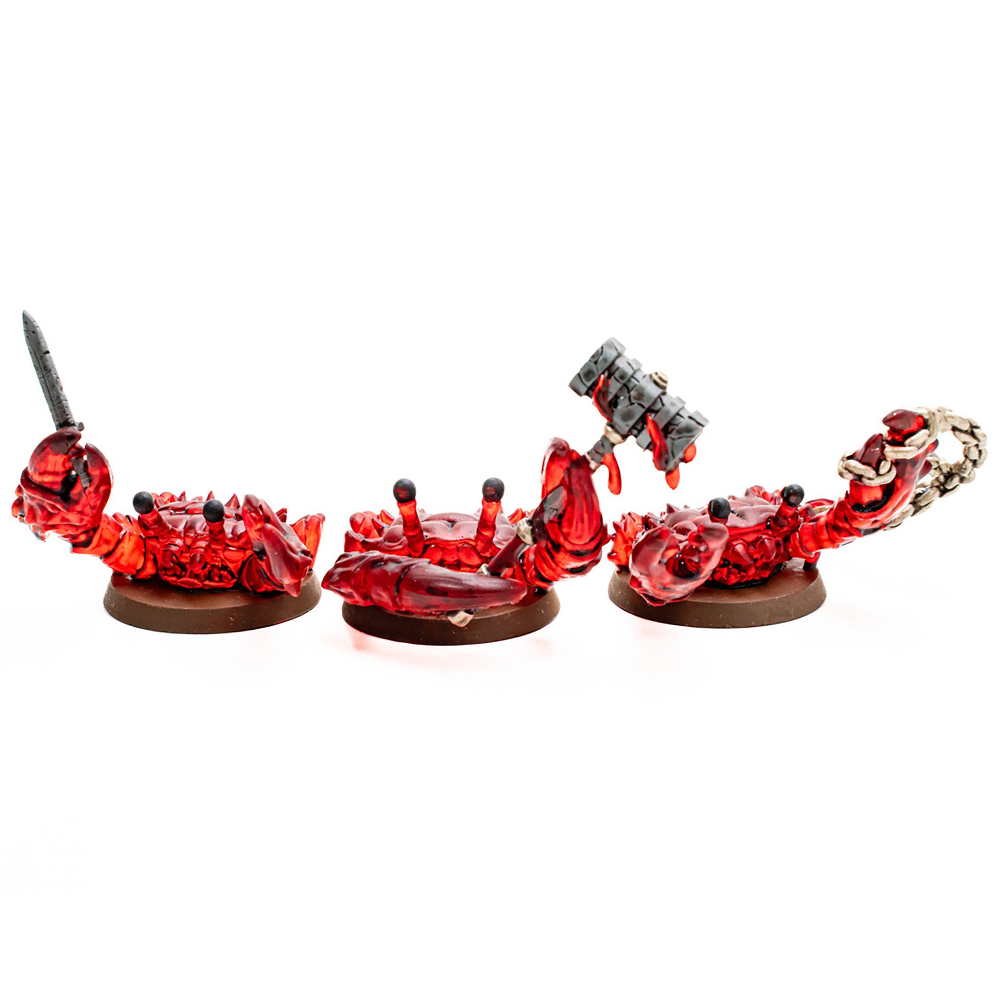 Heroscape Molten Crustaceans army expansion with 5 red painted miniature figures and game cards