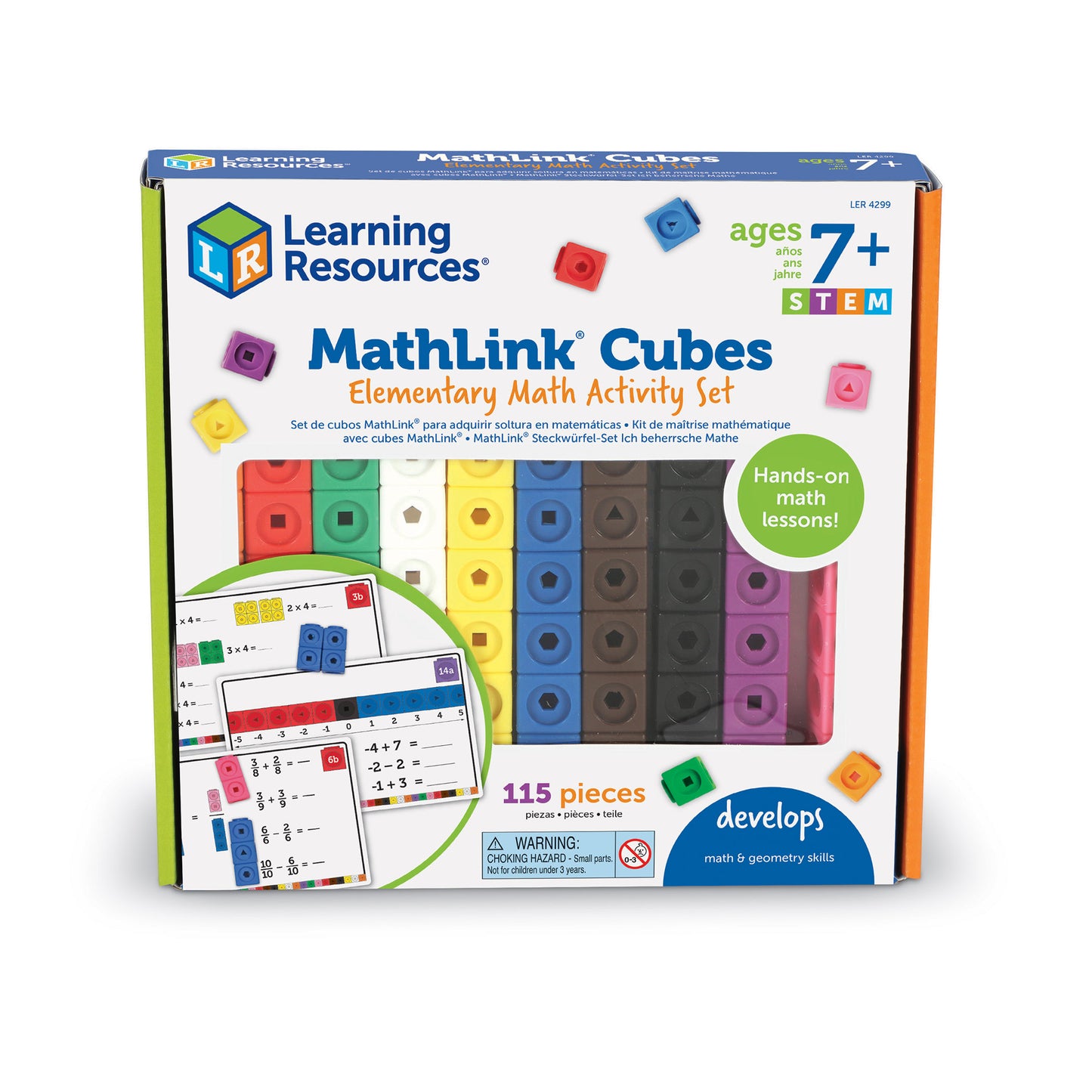 Learning Resources Mathlink Cubes - Early Math Activity Set - 115 Piec ...