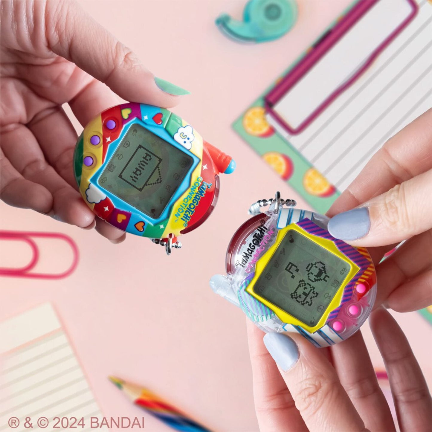Tamagotchi Connection Rainbow Sky - Vibrant Red Virtual Pet