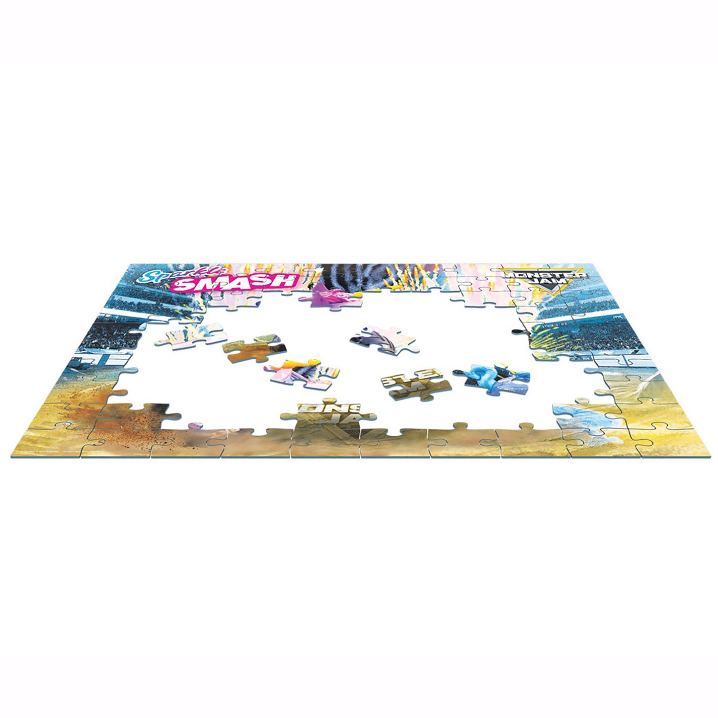 Monster Jam Sparkle Smash 100pc Puzzle with Insulated Lunch Box