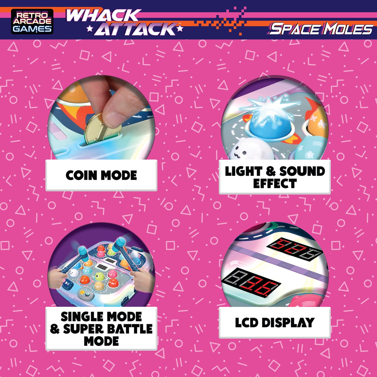 Thin Air Games Whack Attack Space Mole Tabletop Game with Lights and Sounds