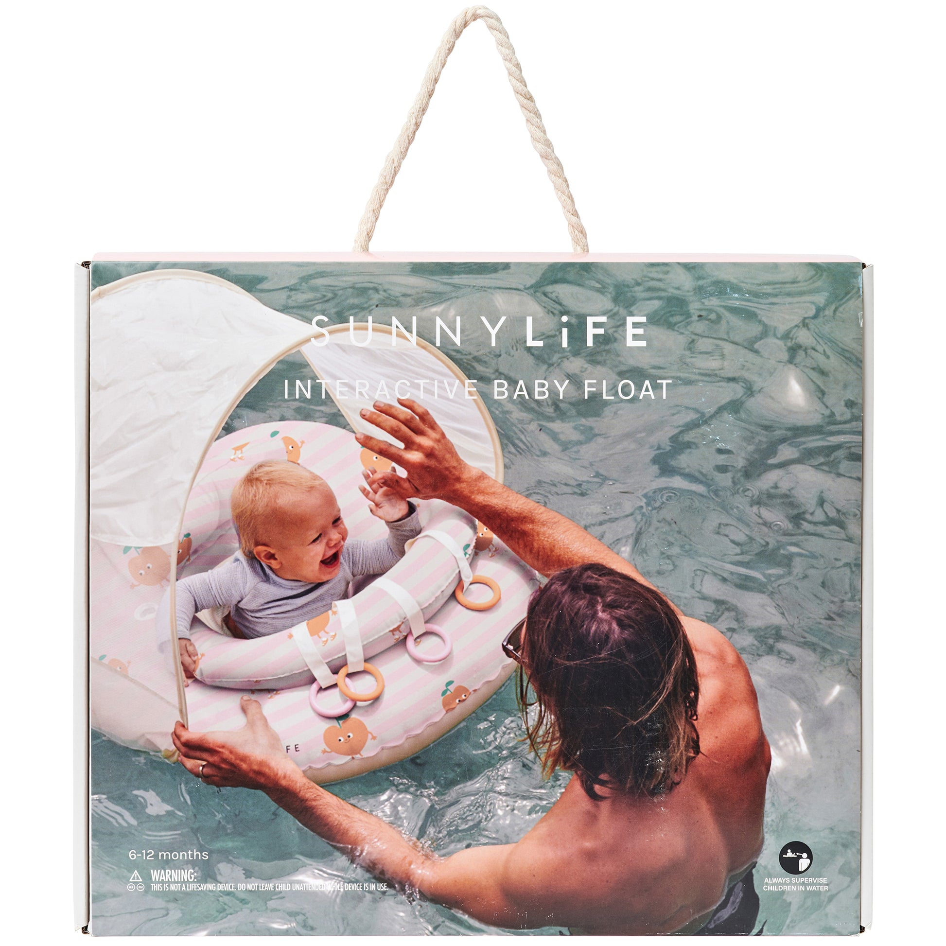 Sunnylife Interactive Baby Float pink with peach design, 6-12 months