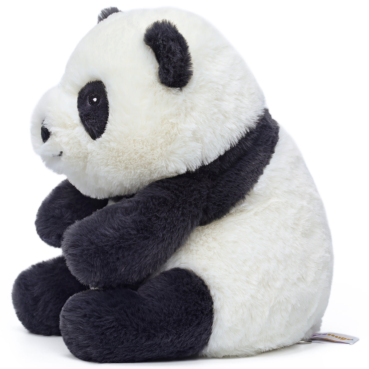 Forest Series Smiling Panda Momo 9.8" plush toy with white head and black eye patches, ears, and limbs