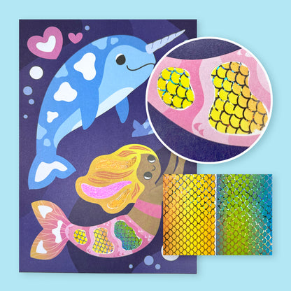Tiger Tribe Foil Art Ocean Magic - Creative Set for Kids