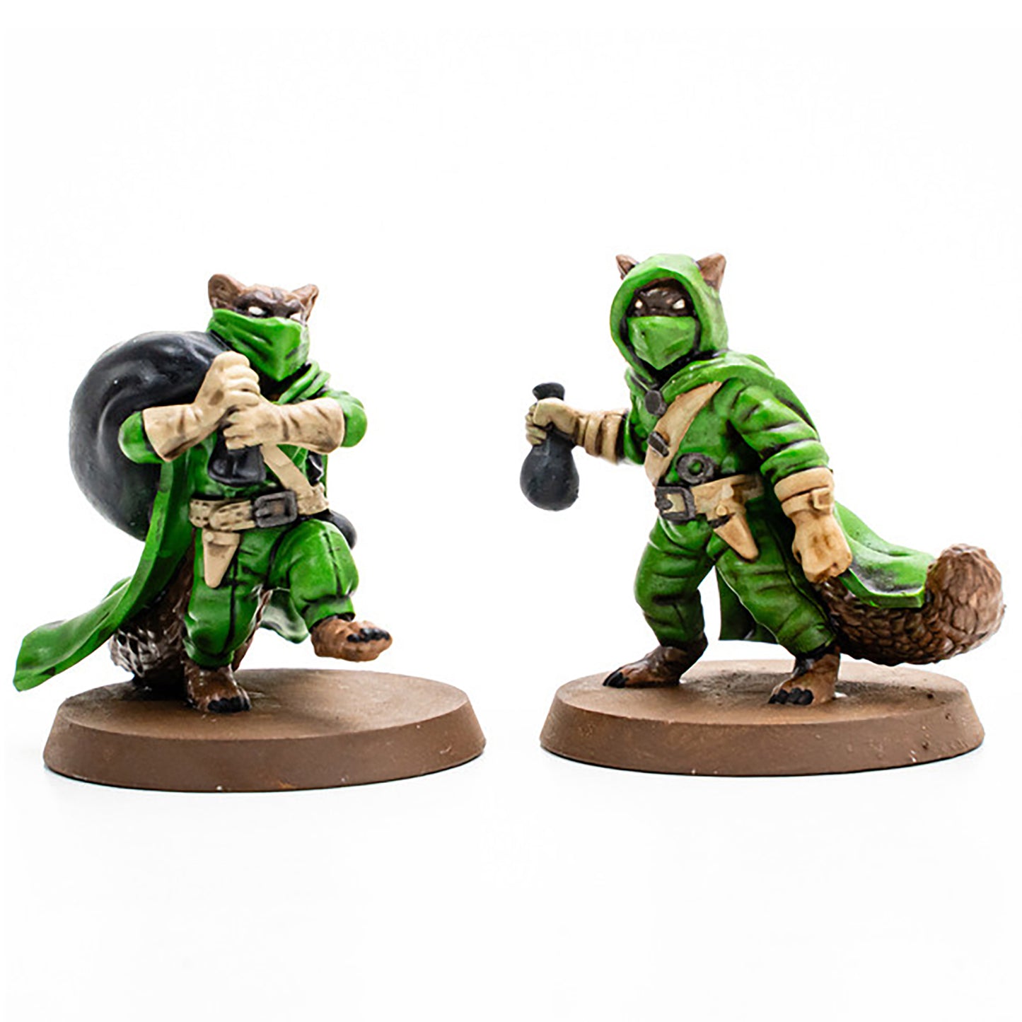 Heroscape Molten Crustaceans & Tanuki Tricksters army expansion with 5 unpainted miniature figures in green and tan