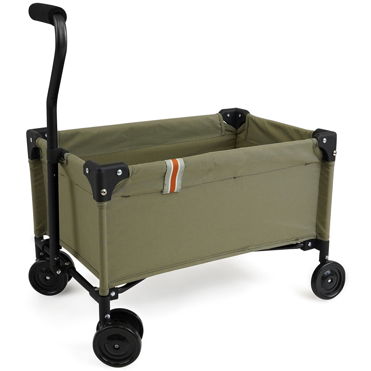 509 Crew Little Wagon in khaki with black handle and wheels, folding pull-along cart for kids