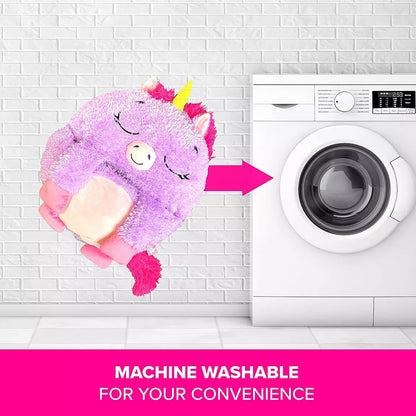 Happy Nappers Purple Unicorn pillow toy, machine washable, 54x20 inches