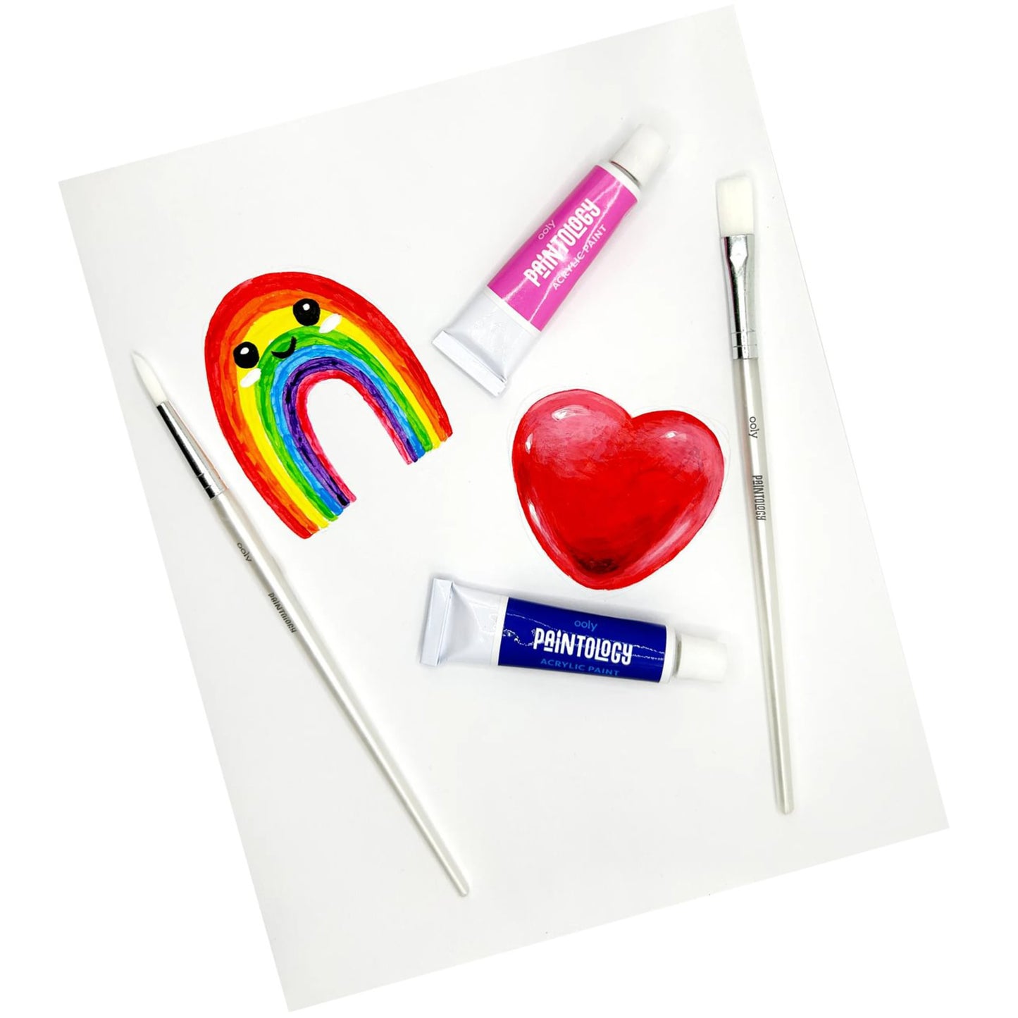 OOLY Paintology Classic Acrylic Paint Set - 12 Colors with Brushes, Ages 8+