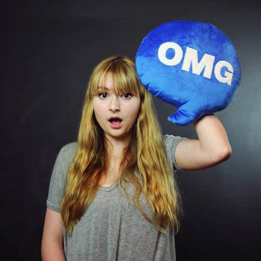 Throwboy Chat Pillows - OMG! Expressive Blue Plush