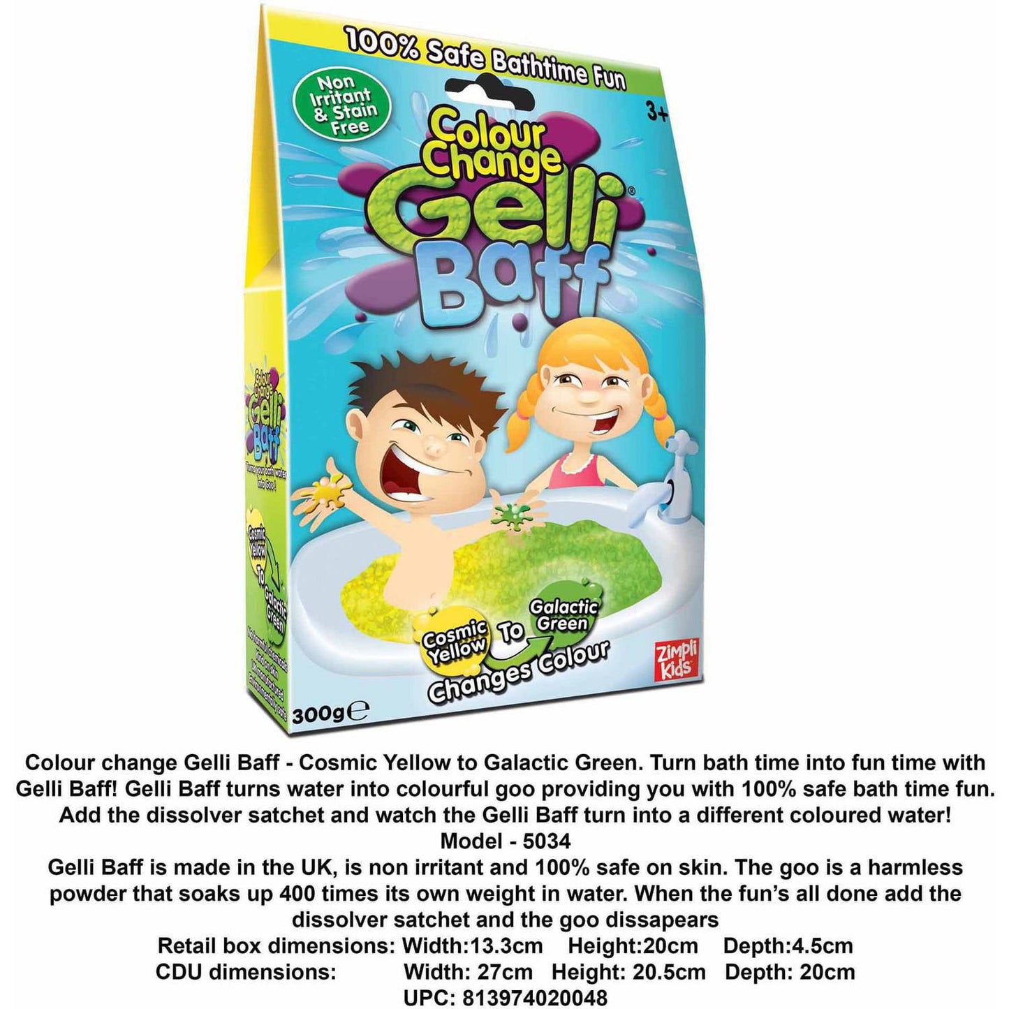 Gelli Baff Cosmic Yellow to Galactic Green Bath Adventure