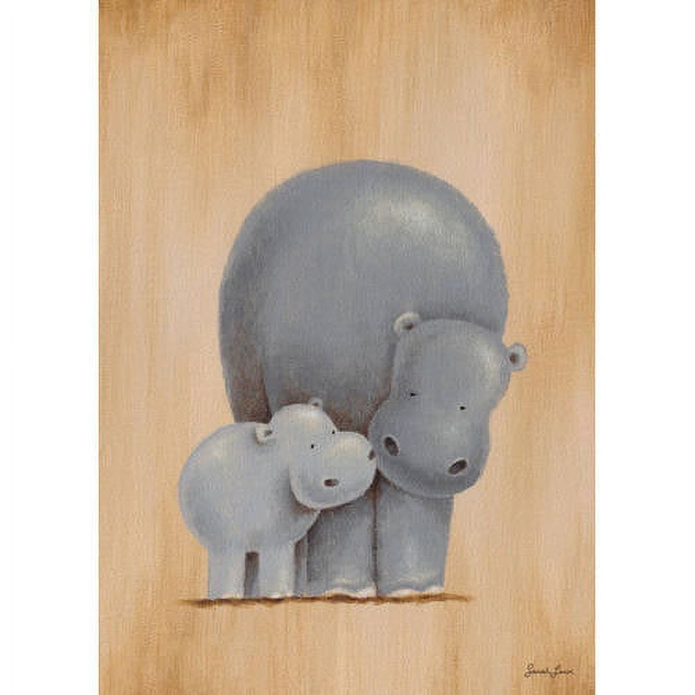Oopsy Daisys Safari Kisses 10 inch Canvas Wall Art - Elephant, Hippo, Giraffe