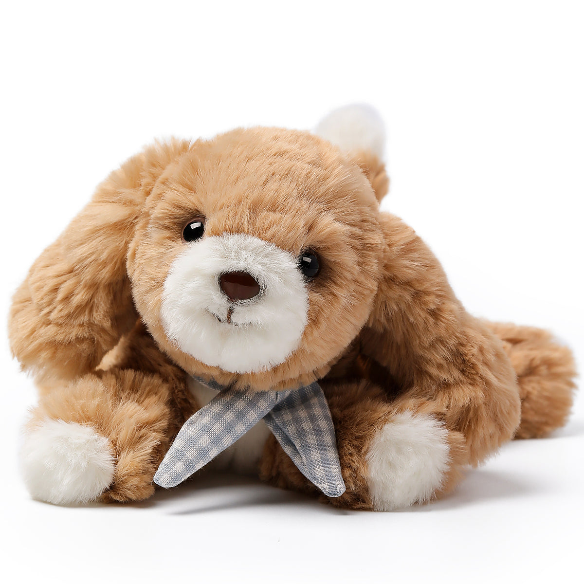 MCHUGS Cocker Spaniel Plush Stuffed Animal 7-Inch in tan and white with gray bow tie