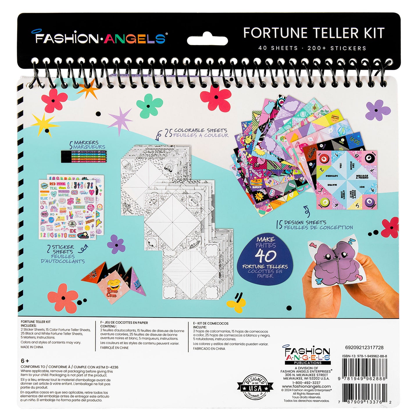 Creative Kids Secret Message Fortune Teller Portfolio - Art and Craft Kit