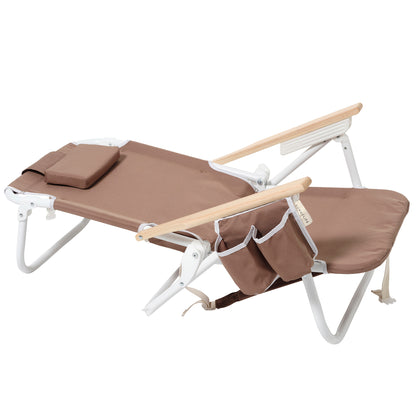 Sunnylife Deluxe Beach Chair - Rustico Driftwood with Cooler & Drink Holder
