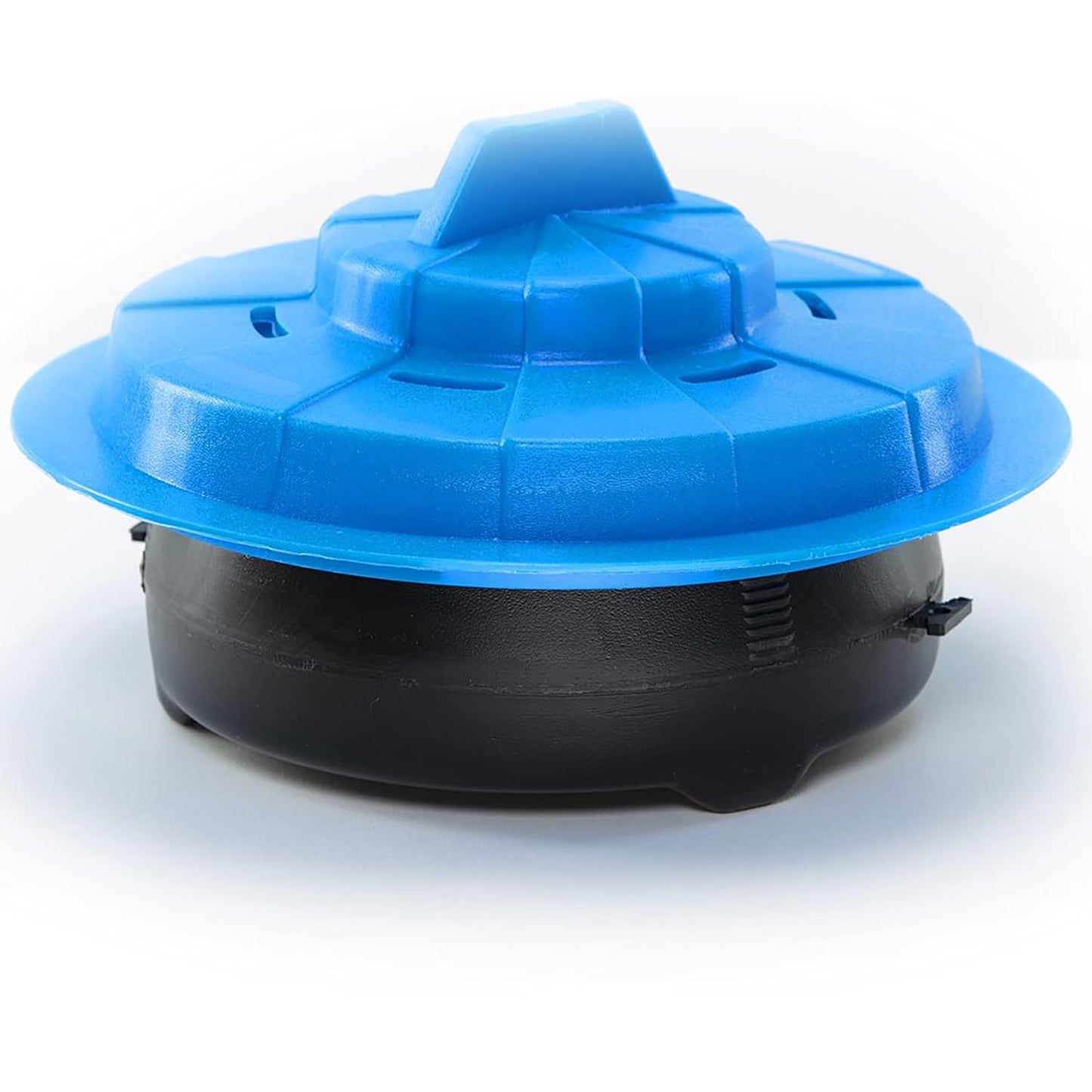 Pool Patrol Pool Alarm with blue top lid and black base, water safety device