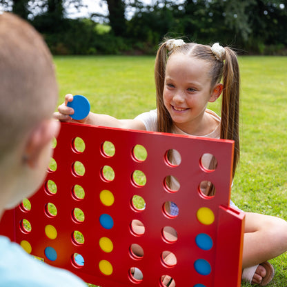 Grasshopper Games Giant 4-In-A-Row Wood Game with Travel Bag for Indoor/Outdoor Fun