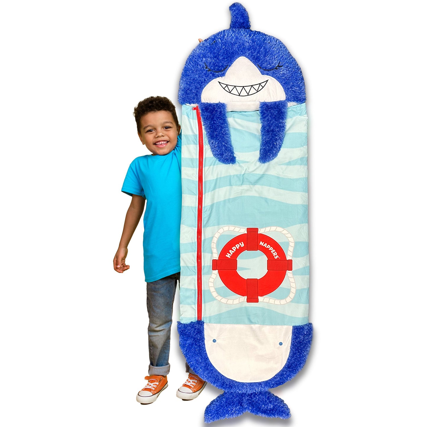 Happy Nappers Blue Shark Large Pillow Sleepy Sack for Kids