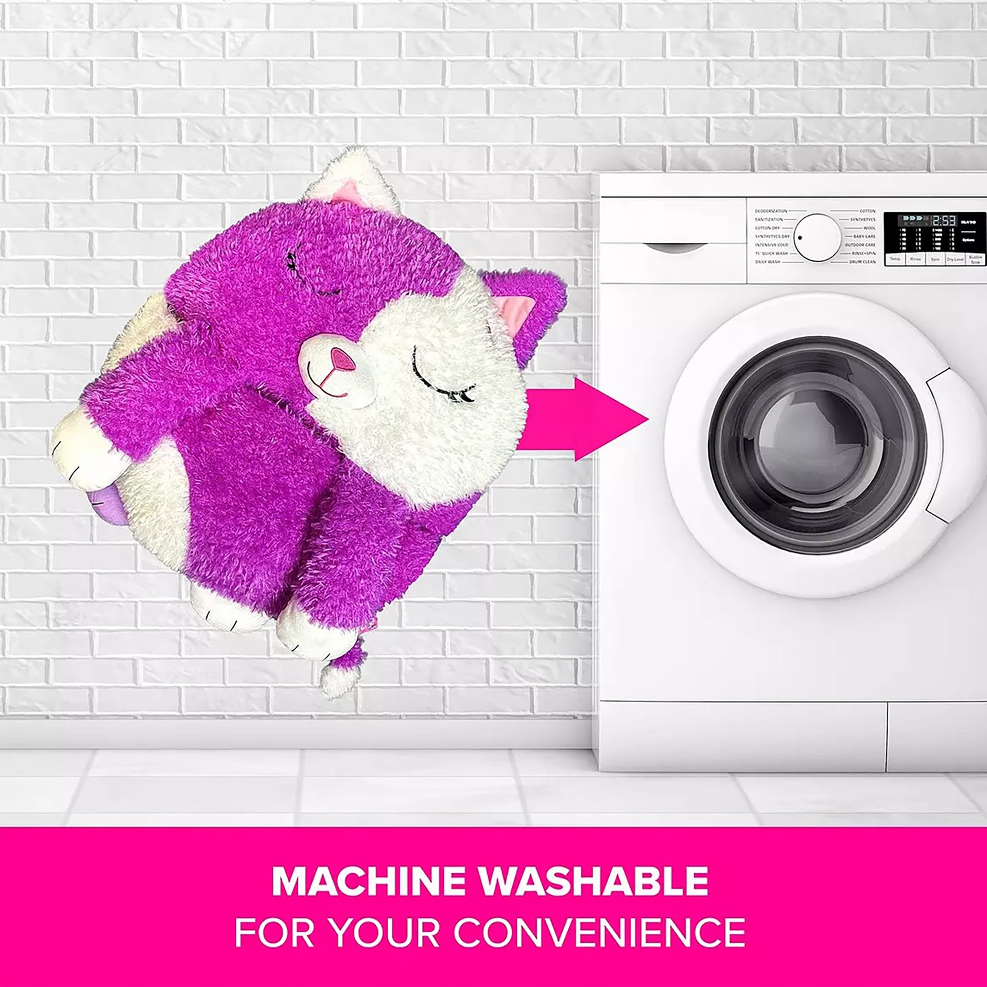 Happy Nappers Purple & White Cat Medium Pillow Sack, Machine Washable