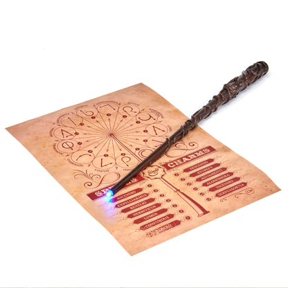 Hermione Granger Deluxe Lumos Wand with light-up feature on interactive spell chart